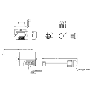 Merrytek MC113S Czujnik ruchu zmierzchu sensor PIR z kablem na podczerwień