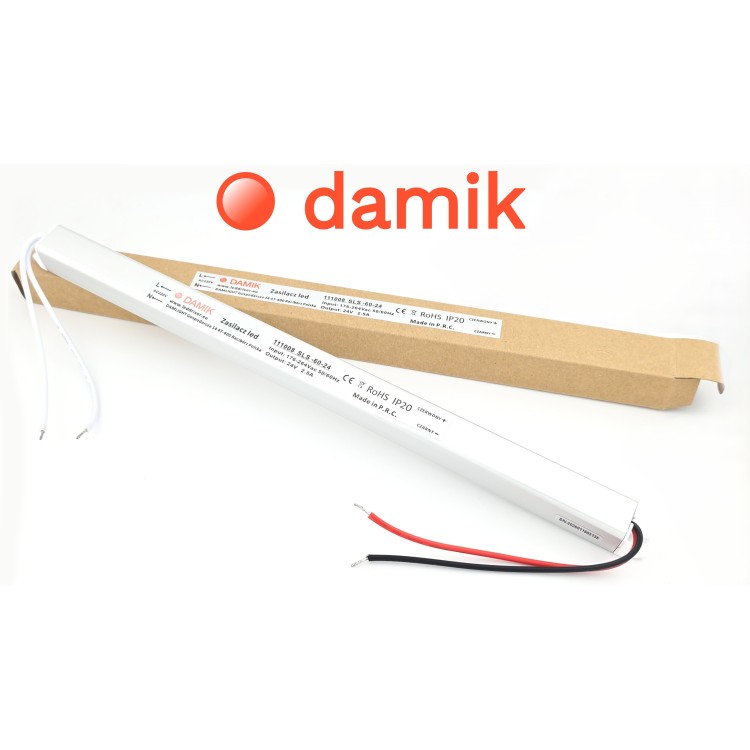 Zasilacz do taśm LED DAMIK SLS 60-24 Slim 24V 60W (2,5 A), 100-240V