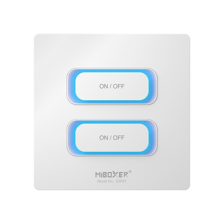 MiBoxer ESR2T-B - Inteligentny przełącznik 2-GANG 2.4GHz + 230V Czarny