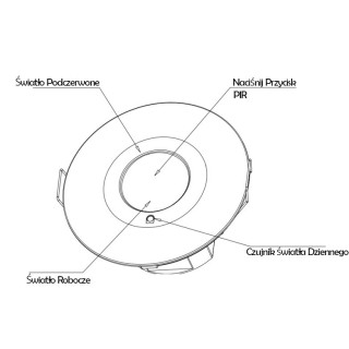 Nisko montowany czujnik ruchu PIR Merrytek MSA017D IR (wersja DALI2.0)