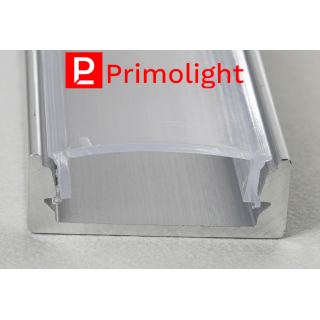 PrimoLight Profil aluminiowy anodowany slim 16x6mm srebrny klosz mleczny 2m