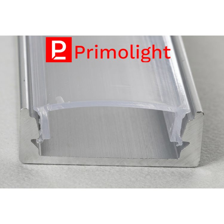 PrimoLight Profil aluminiowy anodowany slim 16x6mm srebrny klosz mleczny 2m
