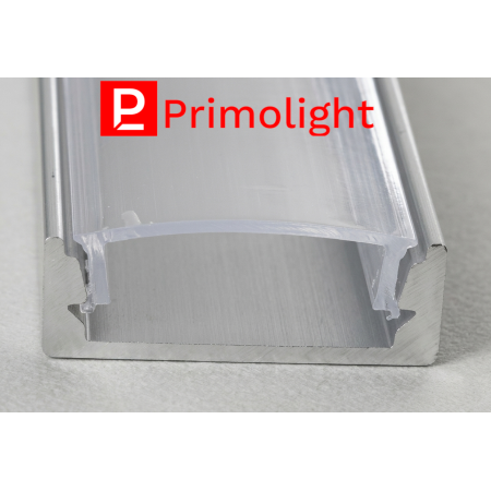 PrimoLight Profil aluminiowy anodowany slim 16x6mm srebrny klosz mleczny 2m