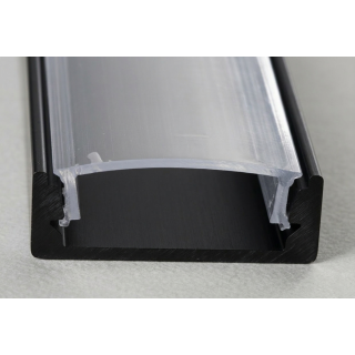 PrimoLight Profil aluminiowy anodowany slim 16x6mm czarny klosz mleczny 2m