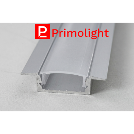 PrimoLight Profil aluminiowy wpuszczany 15x6mm srebrny klosz mleczny 2m
