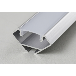 PrimoLight Profil aluminiowy narożny 18x18mm srebrny klosz mleczny 2m