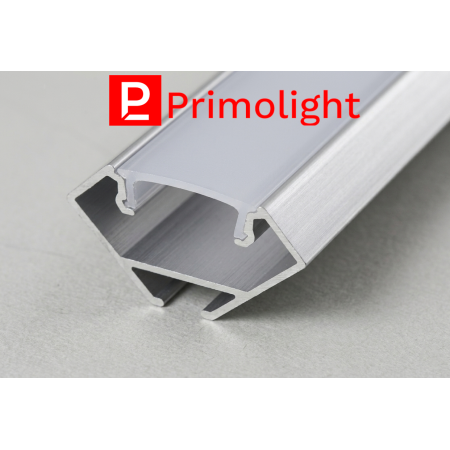 PrimoLight Profil aluminiowy narożny 18x18mm srebrny klosz mleczny 2m