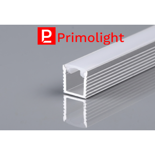 PrimoLight Profil aluminiowy wysoki 7,5x9mm srebrny klosz mleczny 2m
