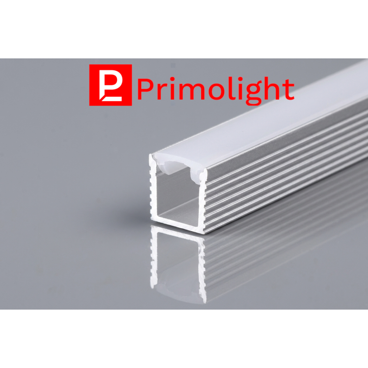 PrimoLight Profil aluminiowy wysoki 7,5x9mm srebrny klosz mleczny 2m