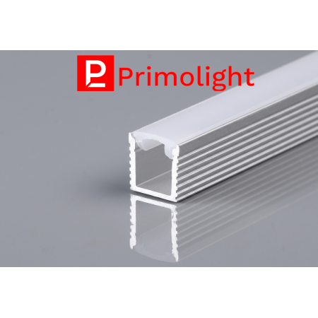 PrimoLight Profil aluminiowy wysoki 7,5x9mm srebrny klosz mleczny 2m