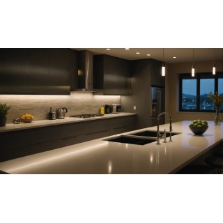 PrimoLight Profil aluminiowy wpuszczany 13x9mm czarny klosz mleczny 2m