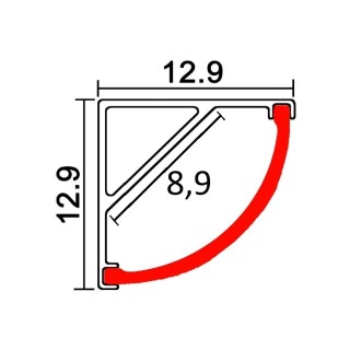 PrimoLight Profil aluminiowy narożny 13x13mm srebrny klosz mleczny 2m