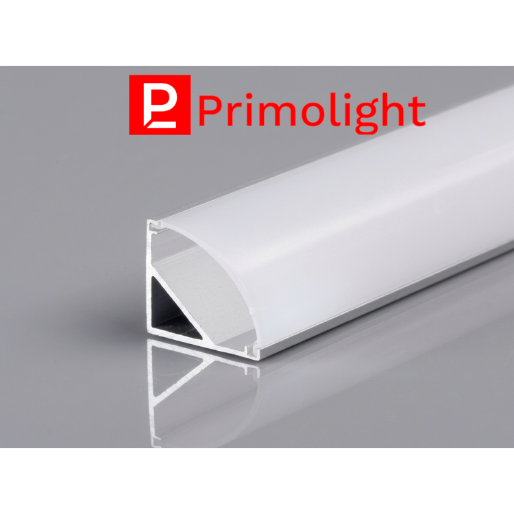 PrimoLight Profil aluminiowy narożny 13x13mm srebrny klosz mleczny 2m