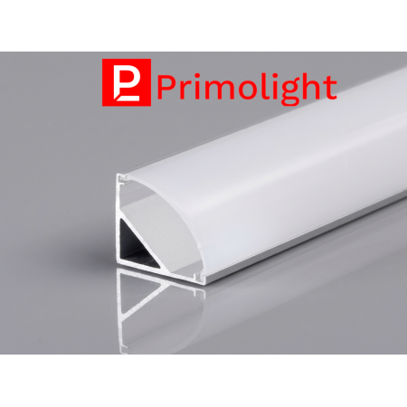 PrimoLight Profil aluminiowy narożny 13x13mm srebrny klosz mleczny 2m