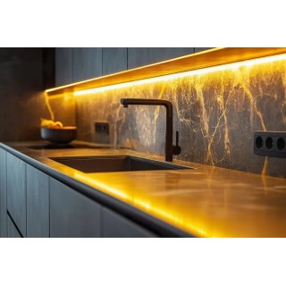 PrimoLight Profil aluminiowy narożny 13x13mm czarny klosz mleczny 2m