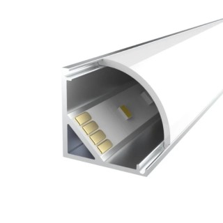 PrimoLight Profil aluminiowy narożny 13x13mm czarny klosz mleczny 2m