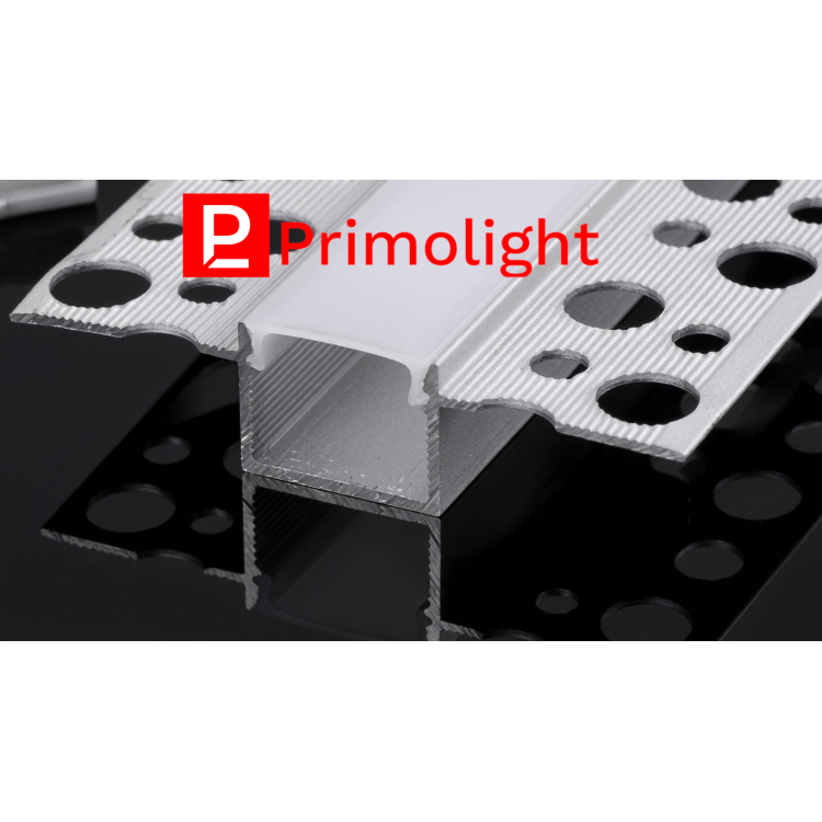 PrimoLight Profil aluminiowy podtynkowy 15x12mm srebrny klosz mleczny 2m