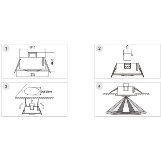 DAMIK HAWK 119360W Czujnik ruchu PIR podtynkowy 360° 800W BIAŁY