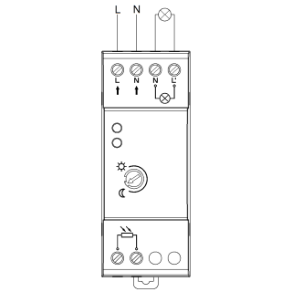 DAMIK BAT 115100 Czujnik zmierzchu na szynę DIN 3000W sonda zewnętrzna IP65