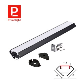 PrimoLight Profil aluminiowy narożny 18x18mm srebrny klosz mleczny 2m