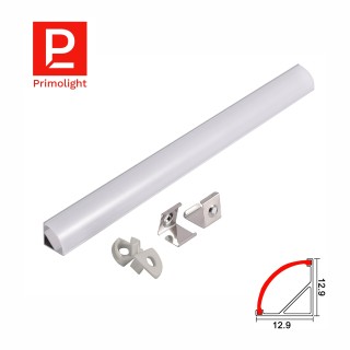PrimoLight Profil aluminiowy LED narożny 13x13mm srebrny klosz mleczny 2m