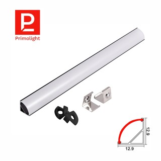 PrimoLight Profil aluminiowy LED narożny 13x13mm czarny klosz mleczny 2m