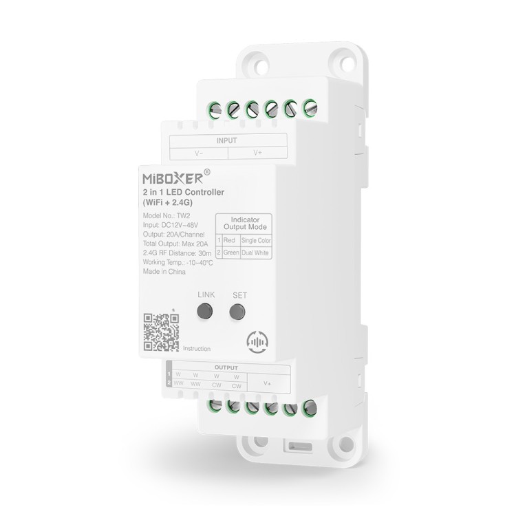 Sterownik LED MiBoxer TW2 na szynę DIN- leddriver.eu