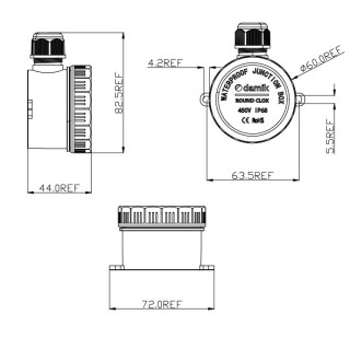 DAMIK ROUND CLOX 01T – IP68 450V  Puszka Łączeniowa Hermetyczna Okrągła