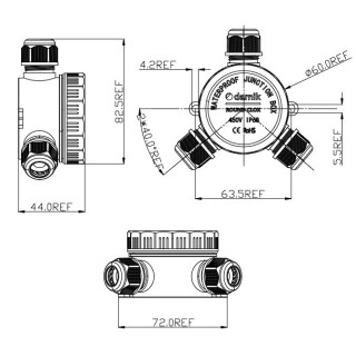 DAMIK ROUND CLOX 03T – IP68 450V Puszka Łączeniowa Hermetyczna Trójdrożna