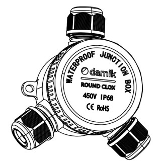 DAMIK ROUND CLOX 03T – IP68 450V Puszka Łączeniowa Hermetyczna Trójdrożna