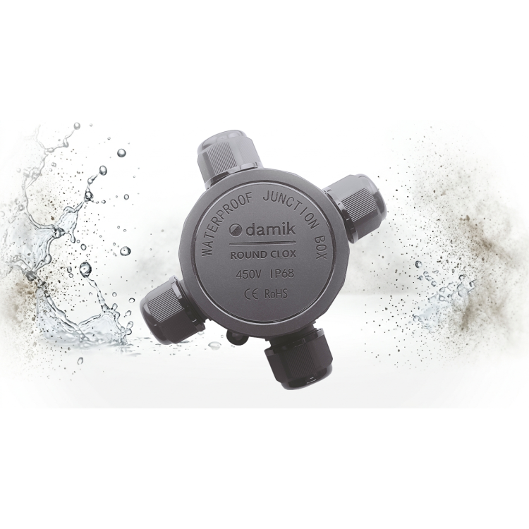 DAMIK ROUND CLOX 04TB IP68 450V Puszka Łączeniowa Hermetyczna Czterodrożna X