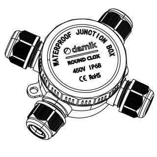 DAMIK ROUND CLOX 04TB IP68 450V Puszka Łączeniowa Hermetyczna Czterodrożna X
