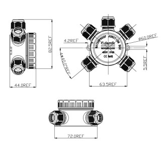 DAMIK ROUND CLOX 05T – IP68 450V Puszka Łączeniowa Hermetyczna Pięciodrożna